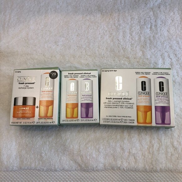 NWT in Box Clinique Fresh Pressed & Fresh Pressed Clinical Recharge System - Picture 2 of 13